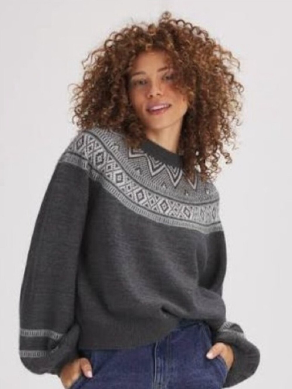 BASIN + RANGE Geo Fair Isle Wool Mohair Sweater Small